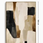 Onyx Ascension framed abstract painting shown with 75 x 100 cm size dimensions